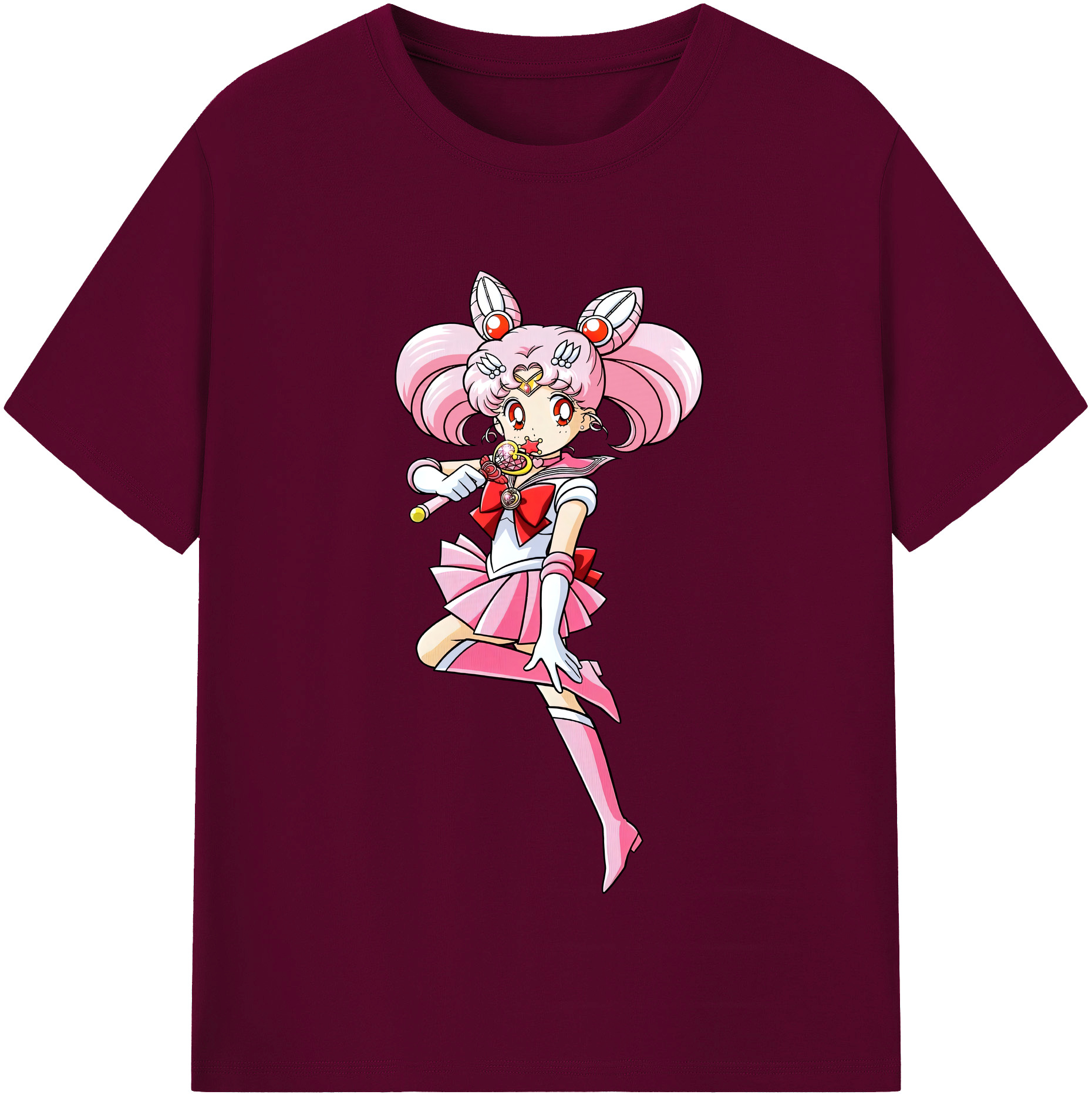 （画像用） 美少女戦士セーラームーン ちびうさ Sailor Moon Chibiusa Tsukino Usagi Small Lady Serenity レディースカジュアルプリントTシャツ（綿100％）